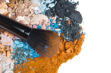 Image showing set of multicolor crushed eyeshadows