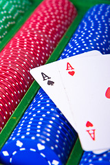 Image showing poker chips with ace