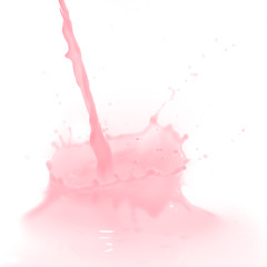 Image showing strawberry milk splash