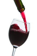 Image showing red wine glass