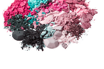 Image showing set of multicolor crushed eyeshadows