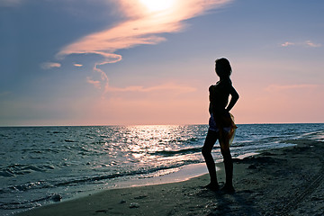 Image showing Teenage girl on the beach
