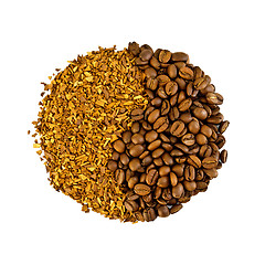 Image showing Coffee beans and grains