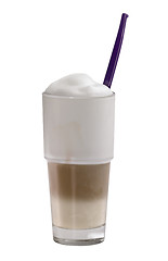 Image showing glass of latte macchiato