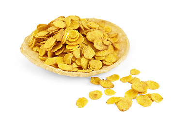 Image showing Corn flakes on bread