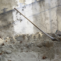 Image showing shovel in the sand