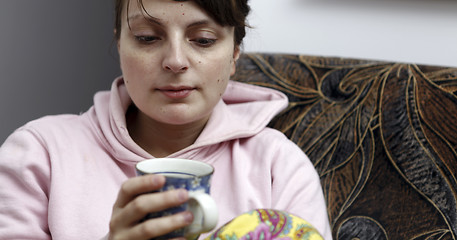 Image showing Woman with cofee