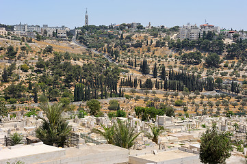 Image showing Mount of Olives from the walls of Jerusalem.