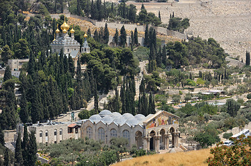 Image showing Mount of Olives, view from the walls of Jerusalem.