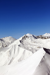 Image showing Snowy mountains. Caucasus Mountains, Georgia, Gudauri.