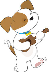 Image showing Cute Puppy Ukulele