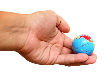 Image showing Hand and Globe