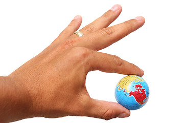 Image showing Hand and Globe