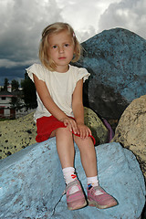 Image showing the girl on the stone