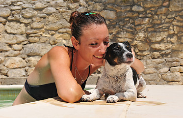 Image showing woman and dog