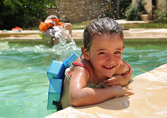 Image showing little girl in swimming pool