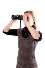 Image showing Woman with binoculars 