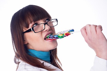 Image showing Pretty girl with candy