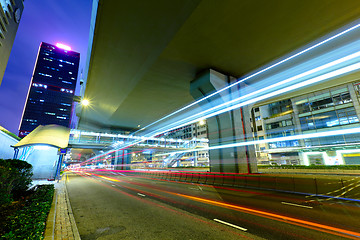 Image showing night traffic light trail