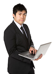 Image showing Business Man use computer