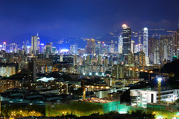 Image showing Hong Kong with crowded buildings at night