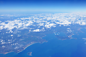 Image showing Aerial picture of coast city