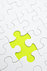 Image showing Jigsaw puzzle with green piece missed