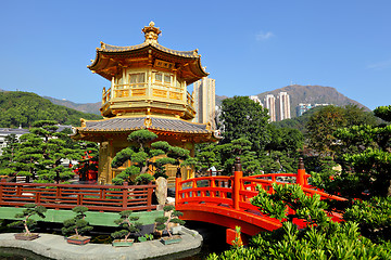 Image showing gold pavilion in chinese garden