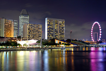 Image showing Singapore city skyline at night