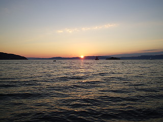 Image showing Sunset in Trondheim