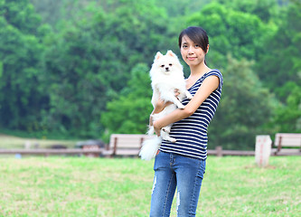 Image showing girl with dog