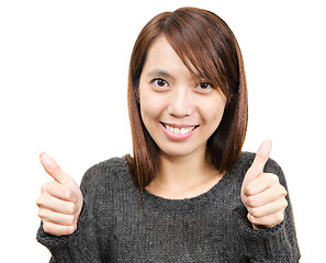 Image showing woman with thumbs up