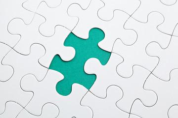 Image showing puzzle with green piece missed