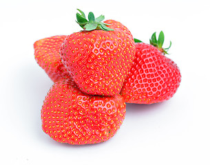 Image showing strawberries isolated over white background