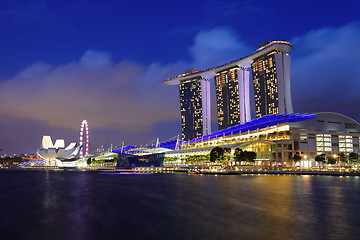 Image showing Singapore city skyline at night