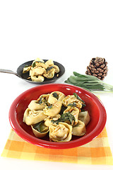 Image showing  rocket-ricotta tortellini with sage butter