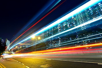 Image showing highway car light trails