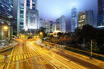 Image showing traffic light stream and highrise buliding