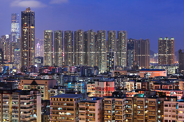 Image showing Hong Kong with crowded buildings at night