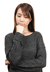 Image showing thoughtful woman