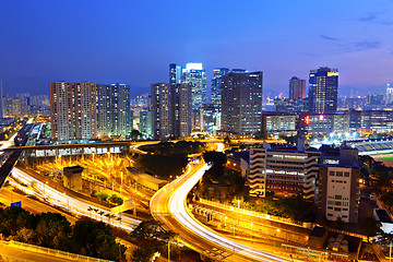 Image showing Hong Kong downtown at night