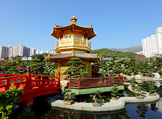 Image showing gold pavilion in chinese garden