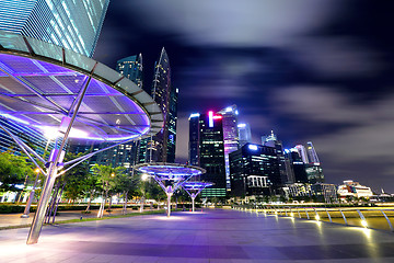 Image showing Singapore city skyline at night