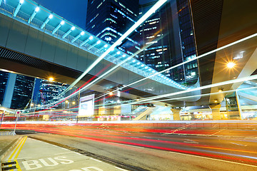 Image showing traffic in city at night