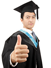 Image showing graduate student with thumb up