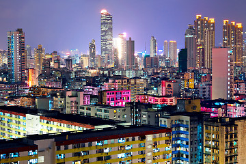 Image showing Hong Kong with crowded buildings at night