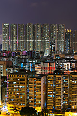 Image showing Hong Kong with crowded buildings at night