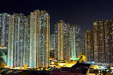 Image showing Hong Kong with crowded buildings at night