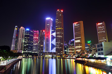 Image showing Singapore city skyline at night