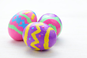 Image showing hand painted easter eggs